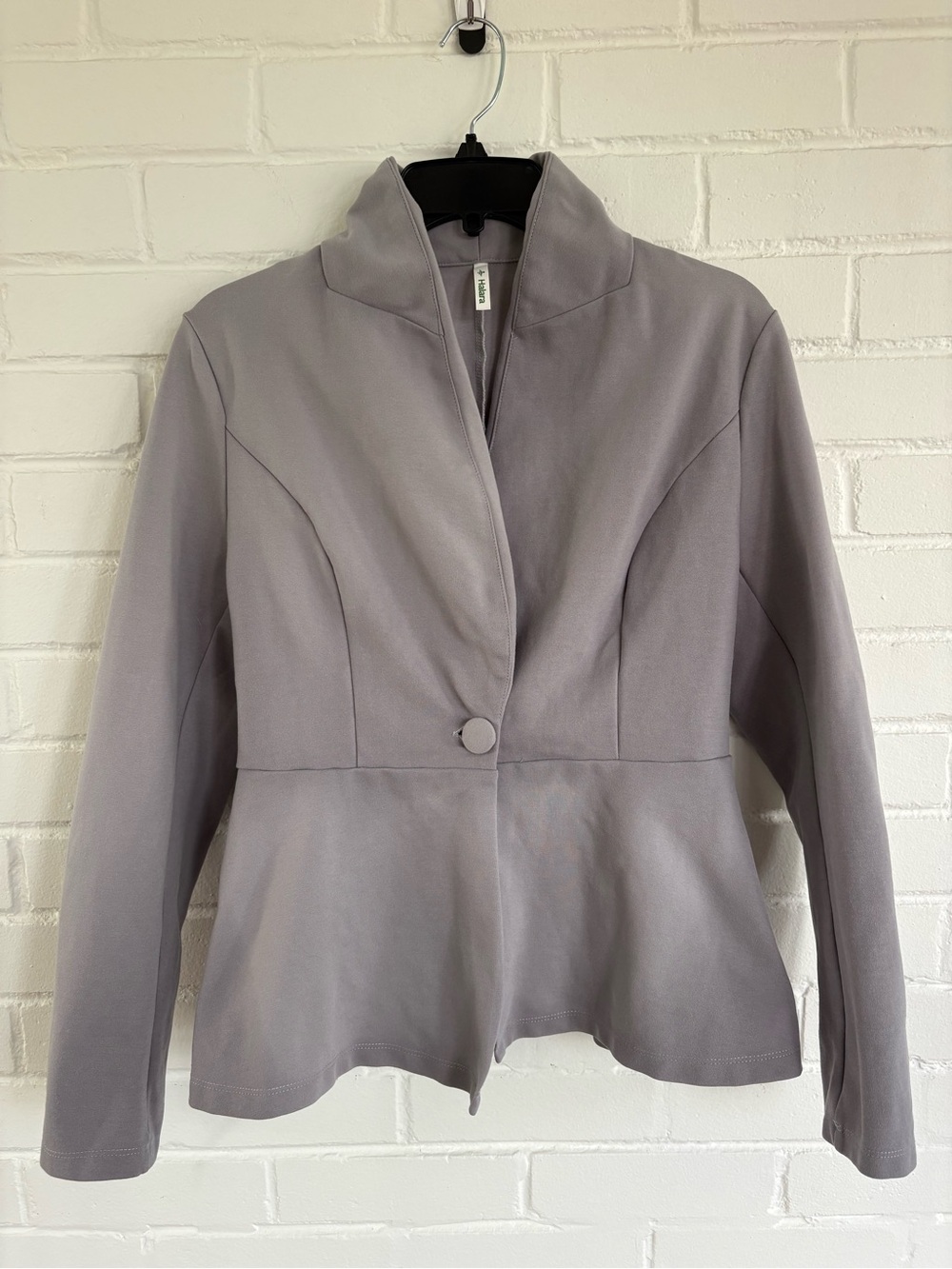 Halara Peplum Blazer Jacket Earthy Gray Estimated Size S Stretch Workwear